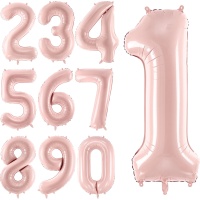 Ballon numéro rose bébé 72 cm - Partydeco