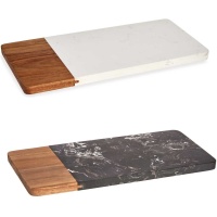 Planche à découper 30 x 15 cm bois et marbre - 1 pièce