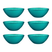 Bol en verre turquoise de 15 cm - 6 pcs.