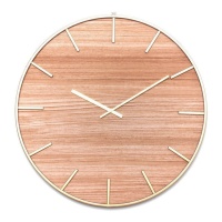 Horloge murale bois et or 60 cm - DCasa