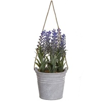 Plante de lavande artificielle avec jardinière suspendue 10 x 22 cm