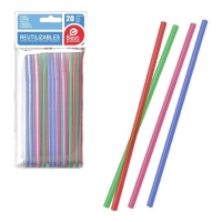 Pailles en plastique colorées de 19,70 cm - Best Products - 20 pcs.