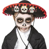 Chapeau noir mexicain du Jour des Morts pour enfants