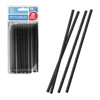 Pailles en plastique noir de 14 cm - Best Products - 20 pcs.