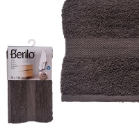 Serviette de bain grise unie 130 x 70 cm