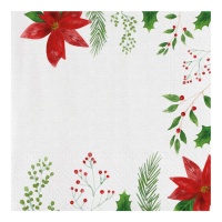 Serviettes de table poinsettia 16,5 x 16,5 cm - 16 pcs.