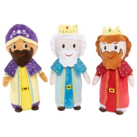 Peluche des Rois Mages en paquet de 20 cm - 3 unités