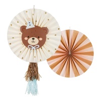 Pendentifs éventail Teddy Bear First Birthday - 2 pcs.