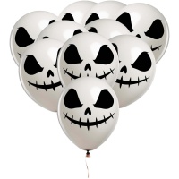 Halloween Tête de mort Ballons en latex 30cm - 10 pcs.