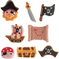 Figurines pirates en sucre 4 cm - 48 unités