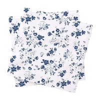 Serviettes de table à fleurs bleues 16,5 cm - 20 pcs.