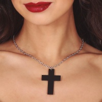 Collier croix noire 6 cm