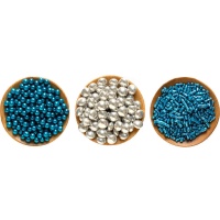 Kit de paillettes argentées et bleues assorties - 85 gr