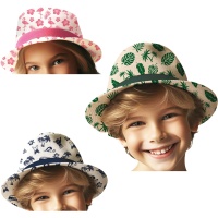 Chapeau d'été pour enfant avec motifs assortis - 1 pc.