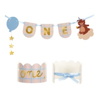 Kit pour chaise haute du premier anniversaire Ours